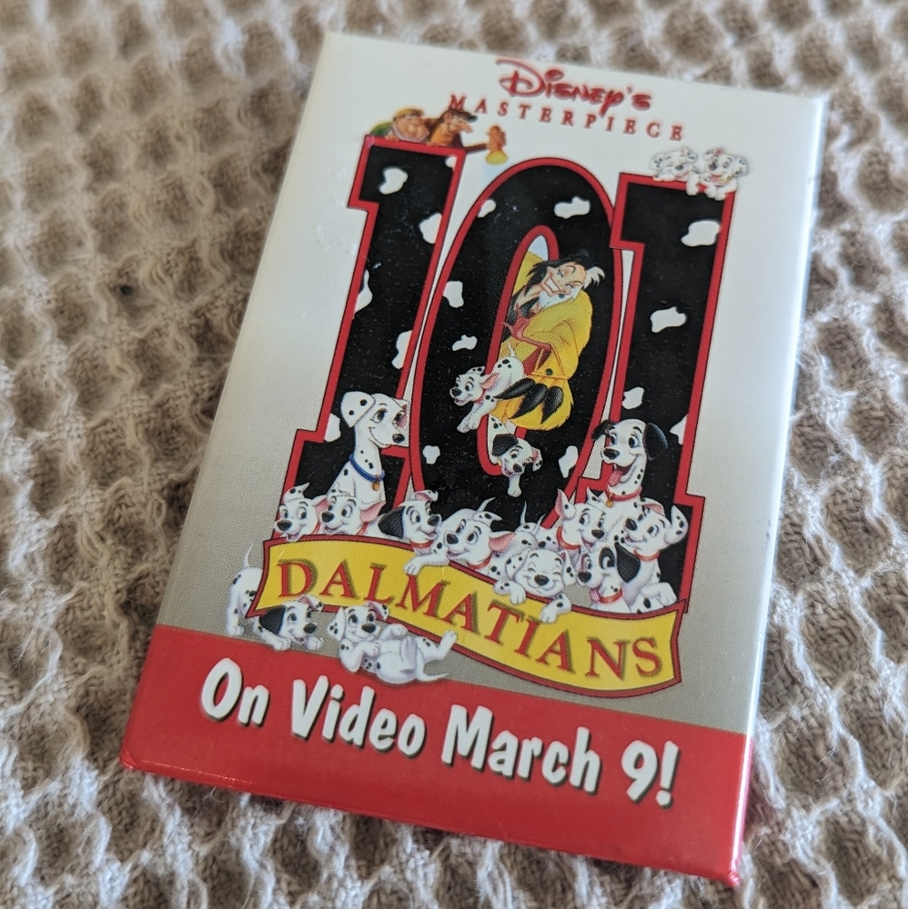 101 Dalmatians Disney Masterpiece a movie promo pinback